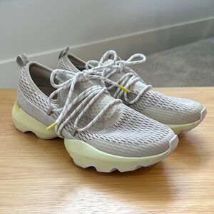 Sorel Women's Light Gray Sneakers with Pale Yellow Sole